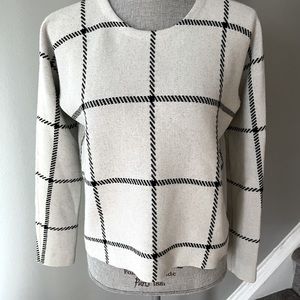 Maje Plaid Print Scoop sweater size 1